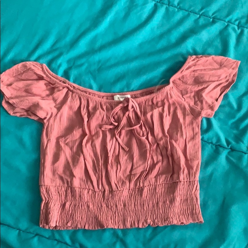 Cute Mauve Off thé Shoulder Crop Top